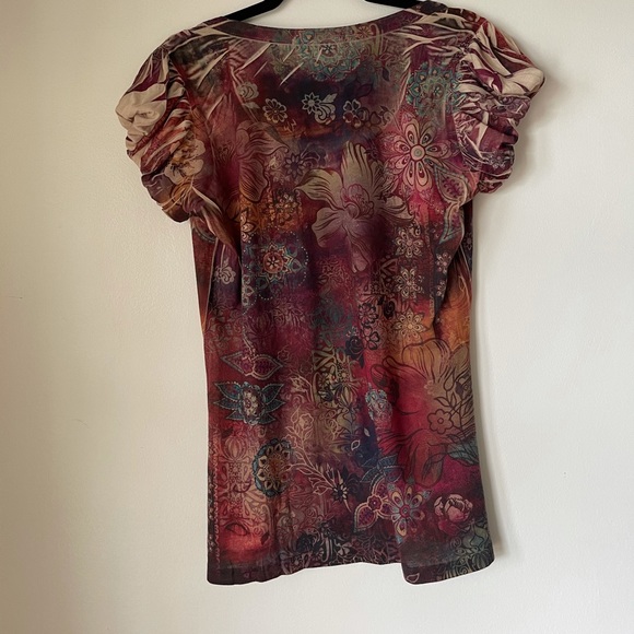 Floral & Rhinestone Shirt - Picture 6 of 7